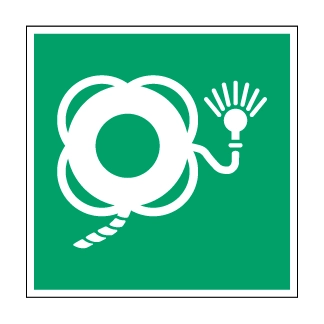 Bouée de sauvetage avec ligne flottante et appareil lumineux