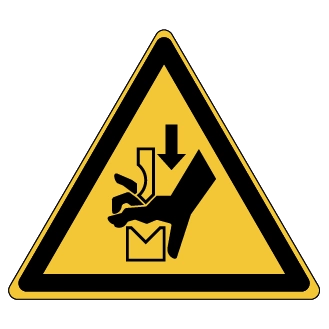 Écrasement de la main dans l'outil d'une presse plieuse