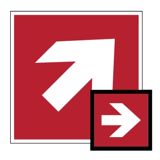 Flèche directionnelle 45°-90° vers la droite