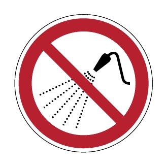 Interdiction d'asperger avec de l'eau