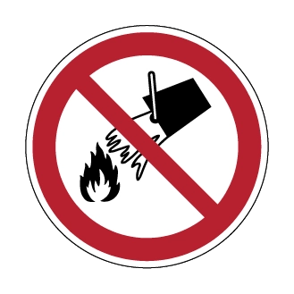 Interdiction d'éteindre avec de l'eau