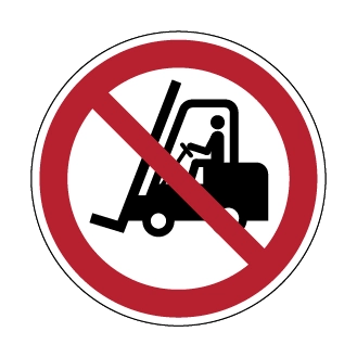 Interdit aux chariots élévateurs à fourche et autres véhicules industriels