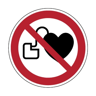 Interdit aux personnes porteuses d'un stimulateur cardiaque