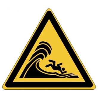Danger Vagues déferlantes ou hautes